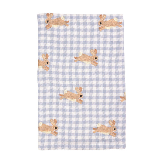 Blue Bunny Base Embroidered Towel