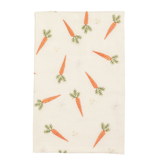 Carrot Embroidered Towel