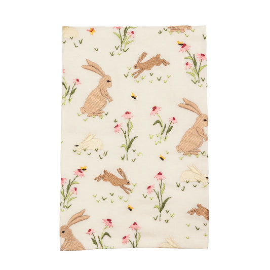 Bunny Floral Embroidered Towel