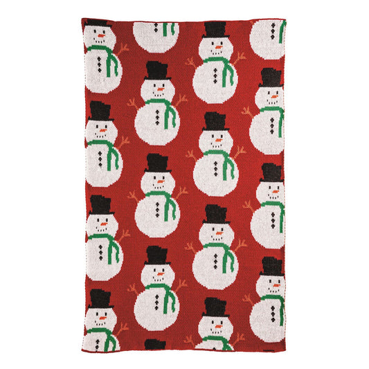 Snowman Knit Christmas Towel