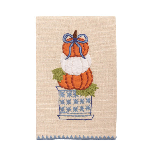 Stacked Pumpkin Appliqué Topiary Towel
