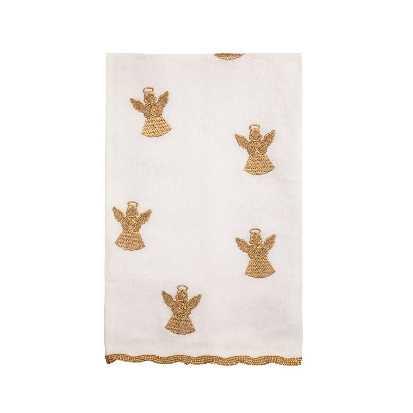 Angel Gold Christmas Embroidery Towel