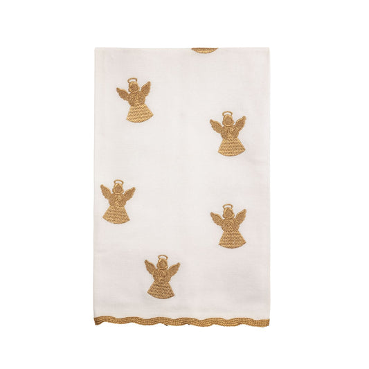 Angel Gold Christmas Embroidery Towel