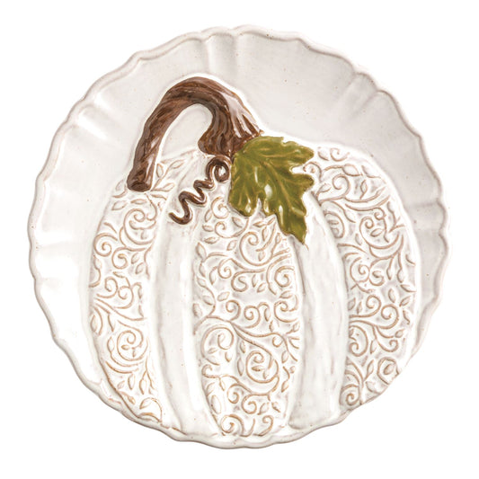White Pumpkin Gather Salad Plate