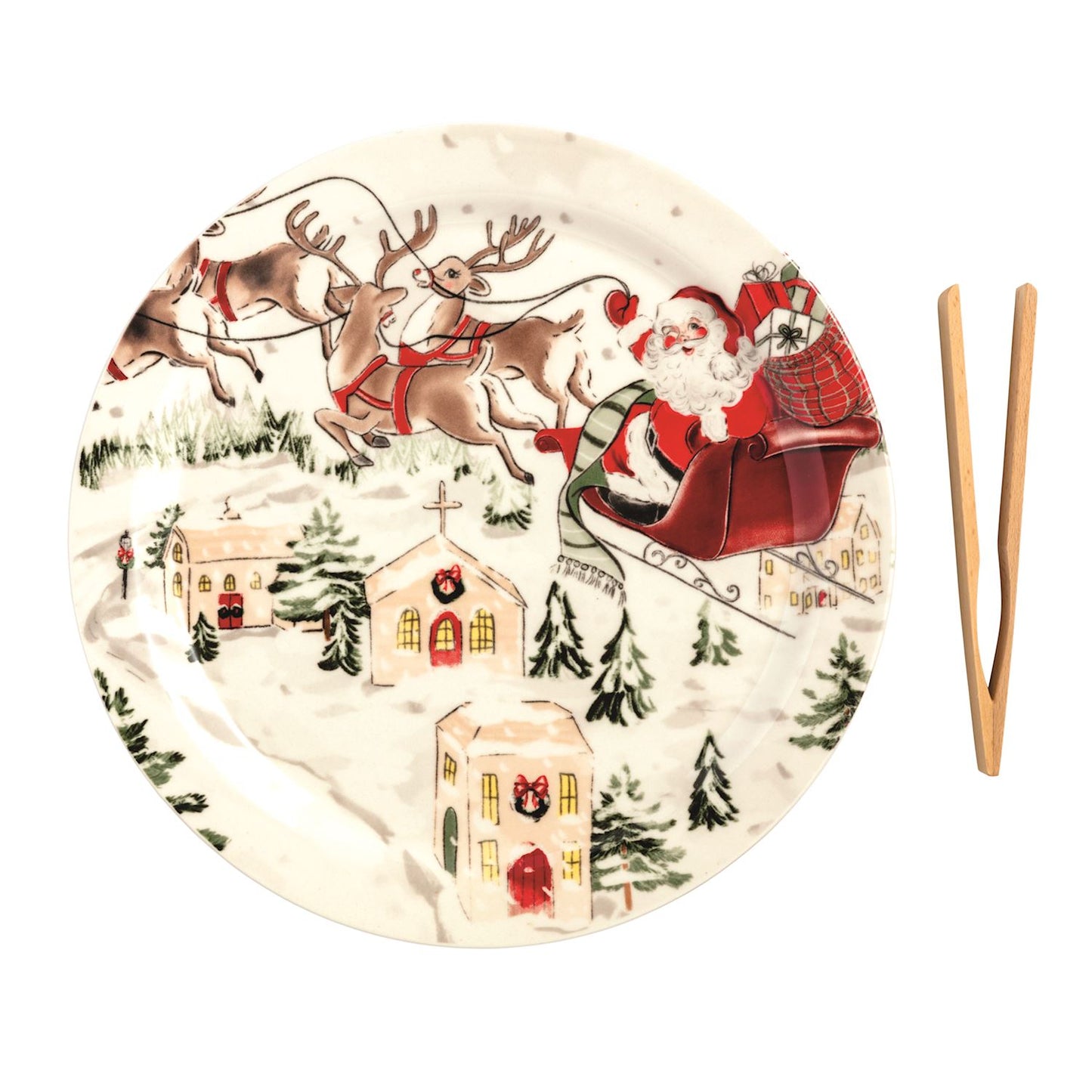Christmas Scene Plate Set