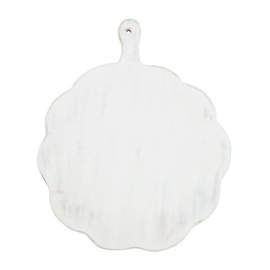 Small Scalloped Wood Board White