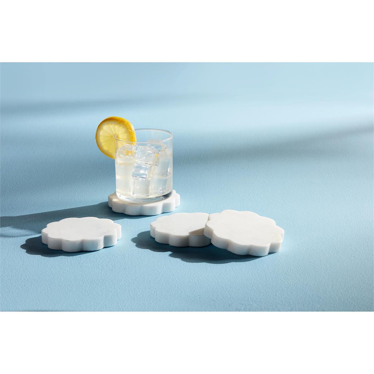Scallop Marble Coaster Set of 4