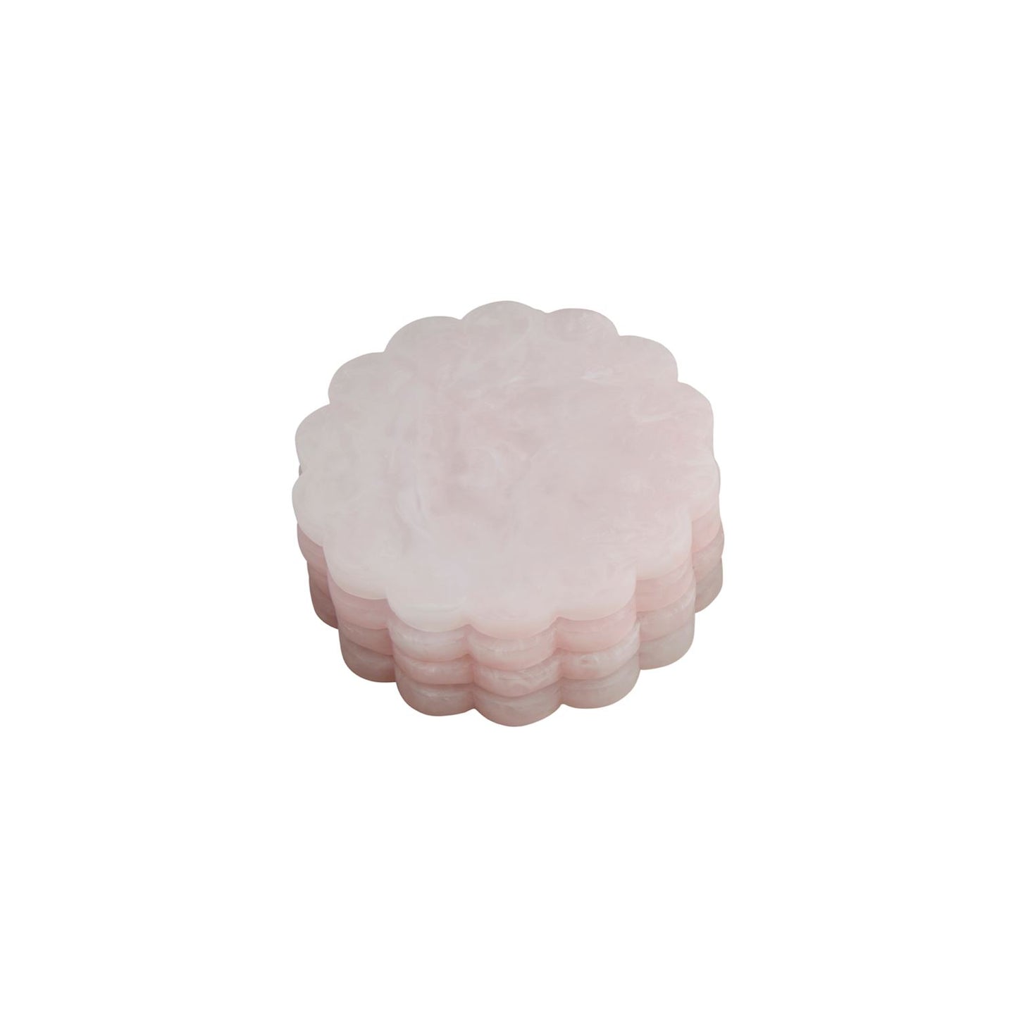 Pink Resin Scallop Coaster Set of 4
