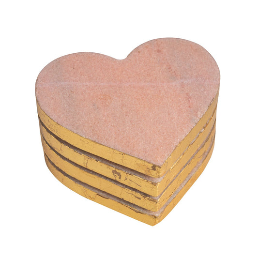 Pink Heart Coaster Set