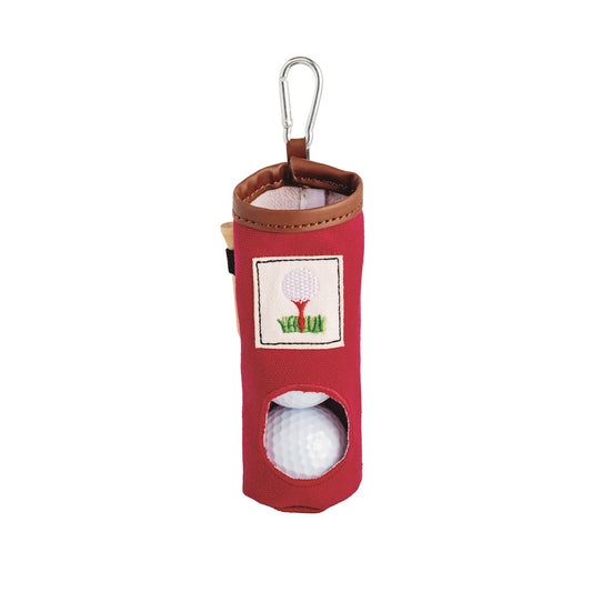 Red Embroider Golf Keychain