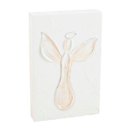 Angel White Christmas Plaque