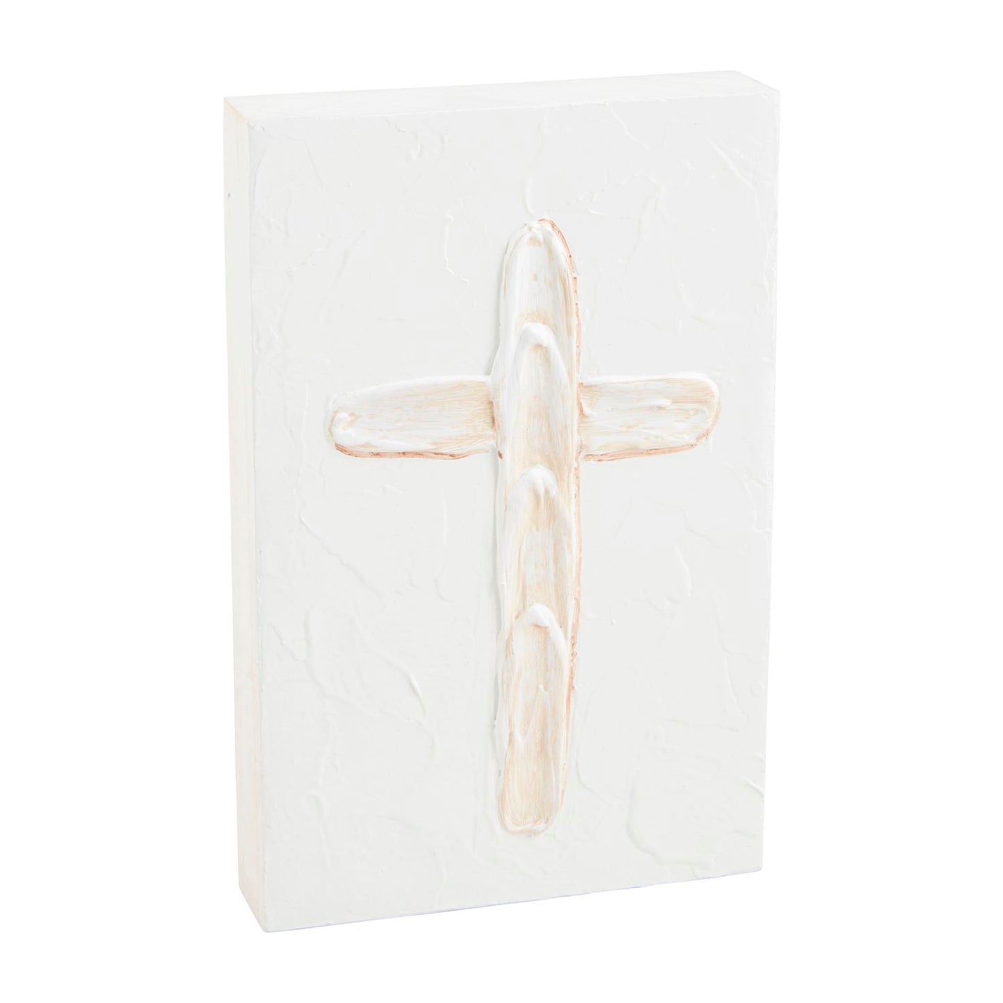 Cross White Christmas Plaque