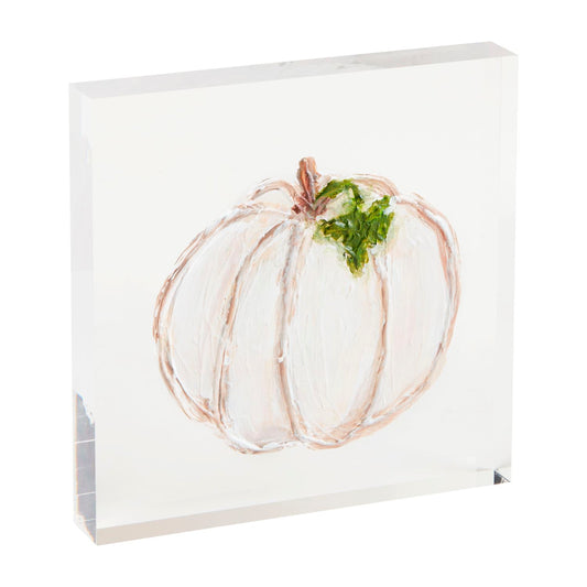 Cream Acrylic Pumpkin Plaque