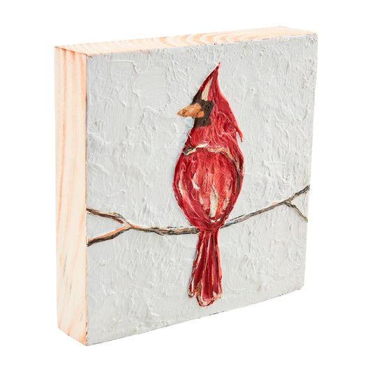 Wood Cardinal Plaque