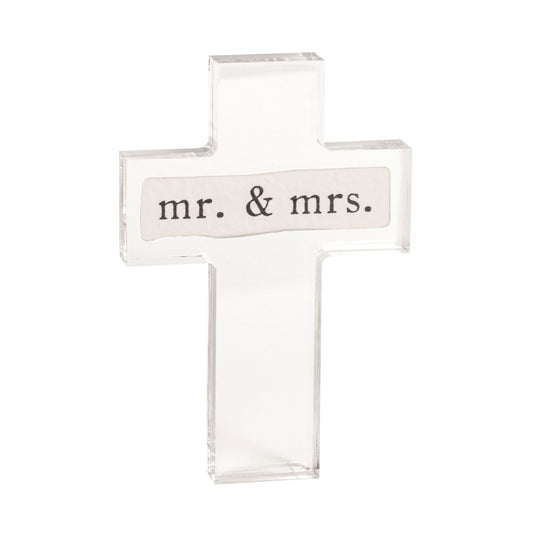Mr. & Mrs. Sentiment Acrylic Cross