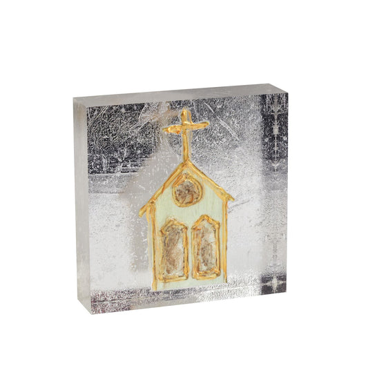 Church Acrylic Gold & Silver Plaque