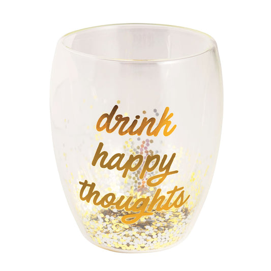 Happy Thoughts Confetti Glass