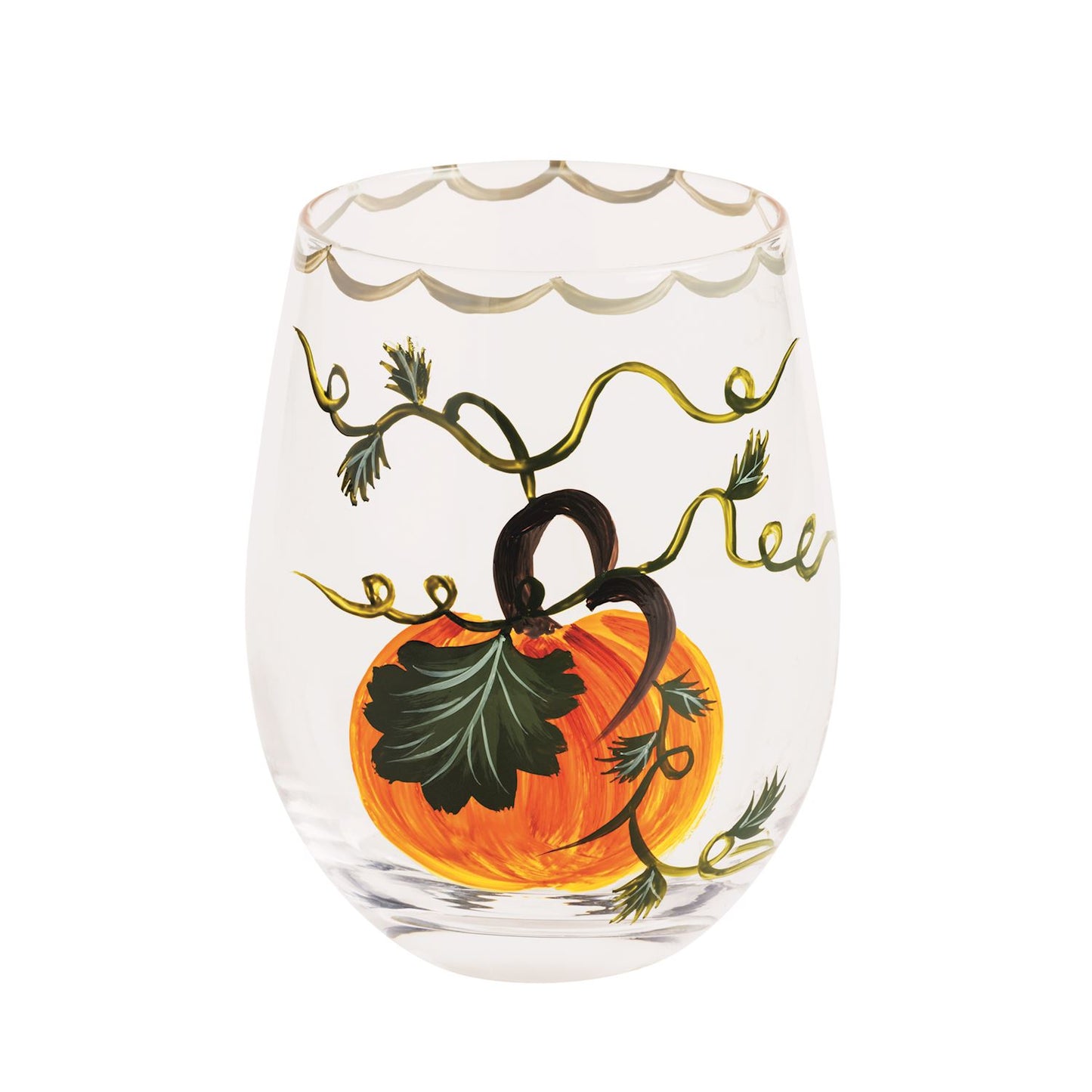 Painted Single Pumpkin Glass
