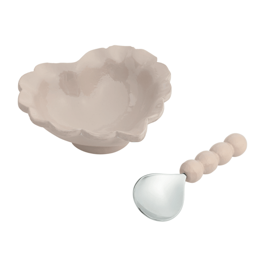 Heart Enamel Candy Dish in Taupe