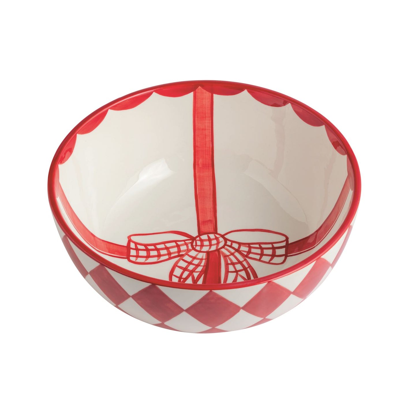 Red Check Bow Bowl