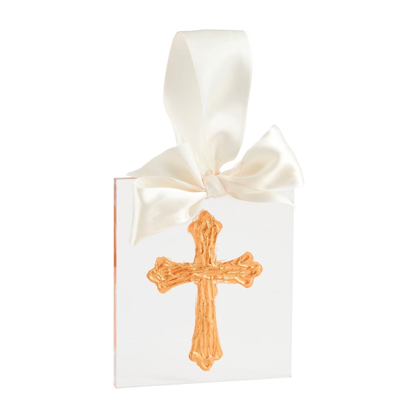 Cross Gold Acrylic Ornament