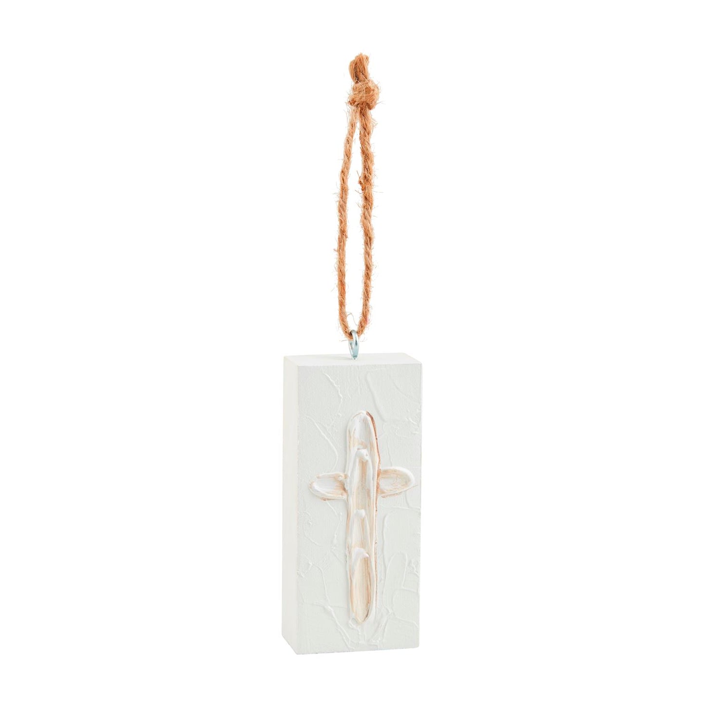 Cross White Christmas Ornament