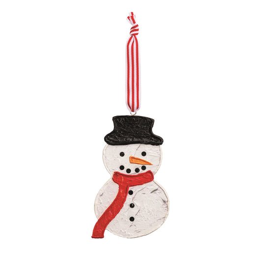 Snowman Painted Wood Ornament