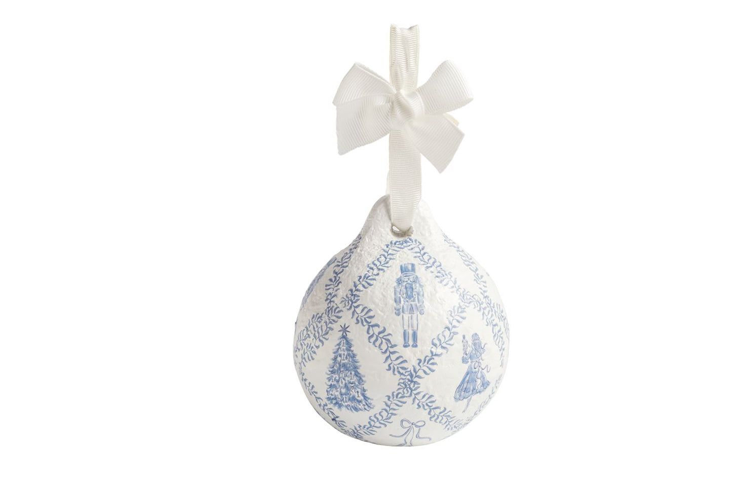 Lattice Pattern Nutcracker Papier-Mâché Ornament