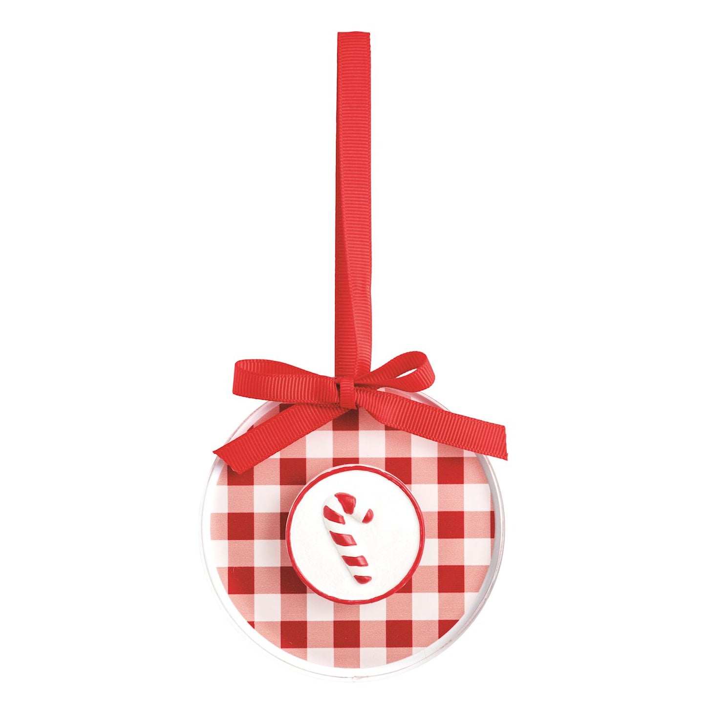 Candy Cane Acrylic Disc Ornament