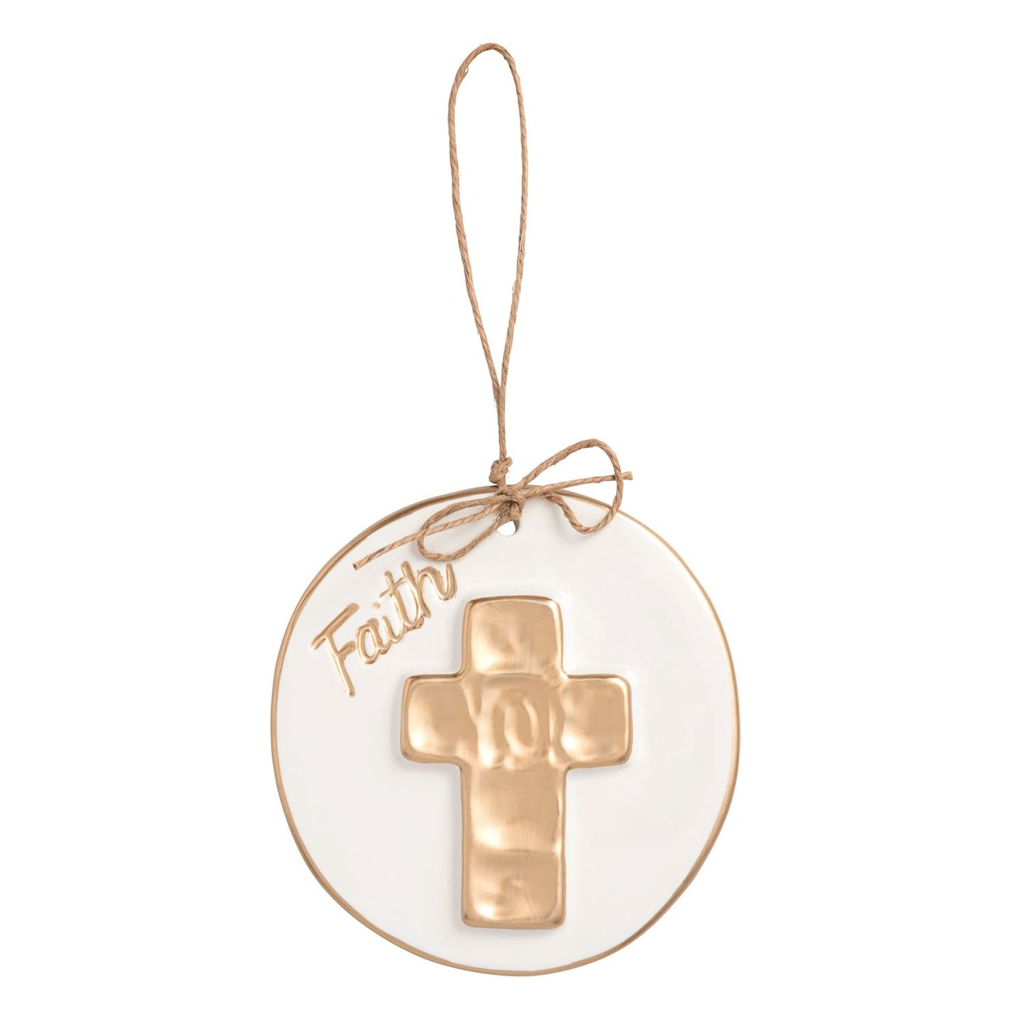 Cross Gold Disc Ornament
