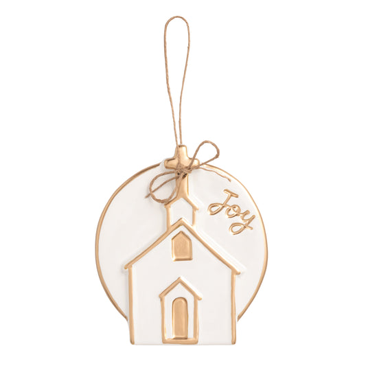 Church Gold Disc Ornament