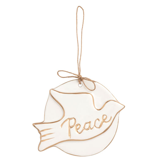Turtle Dove Gold Disc Ornament