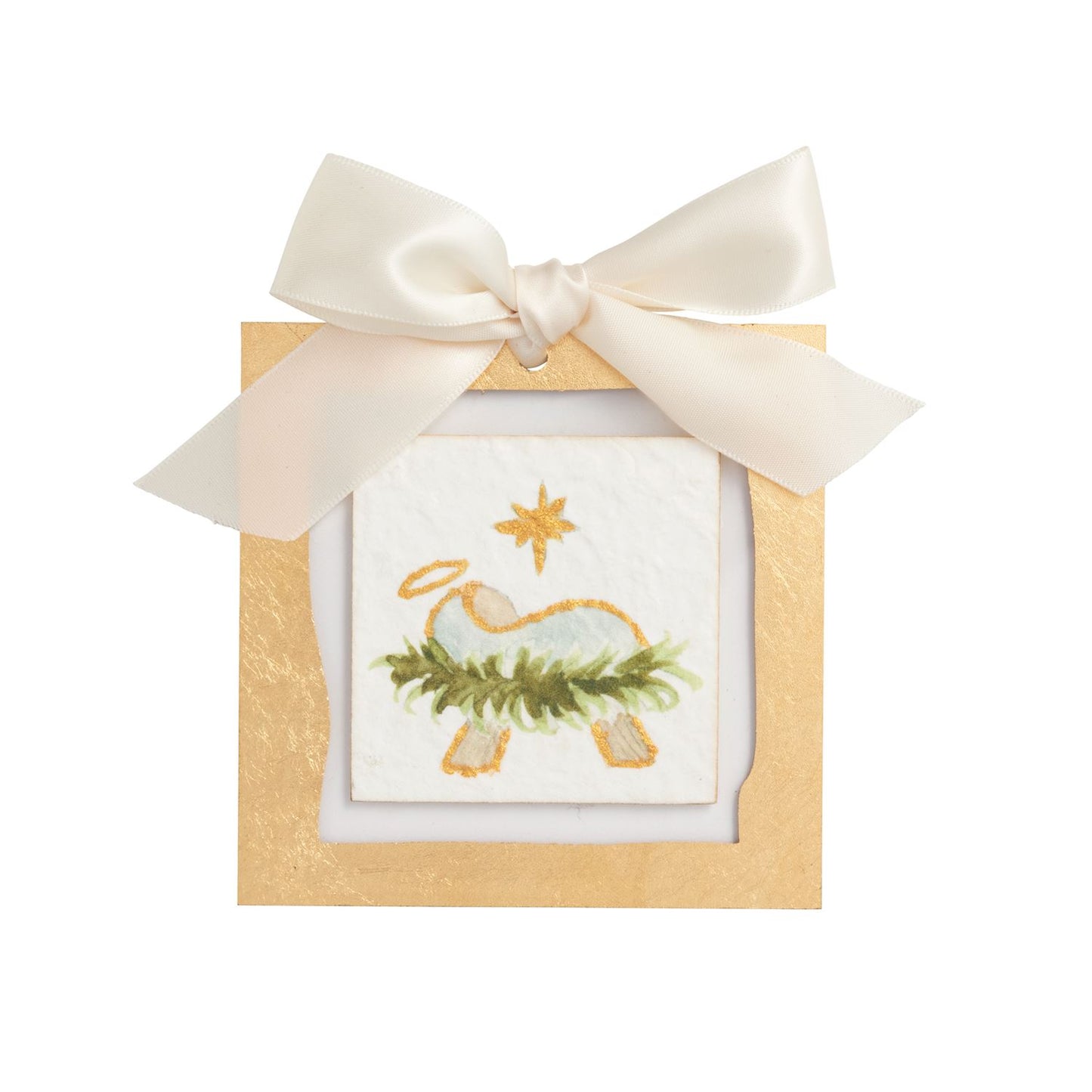 Baby Jesus Gold Painted Acrylic Ornament