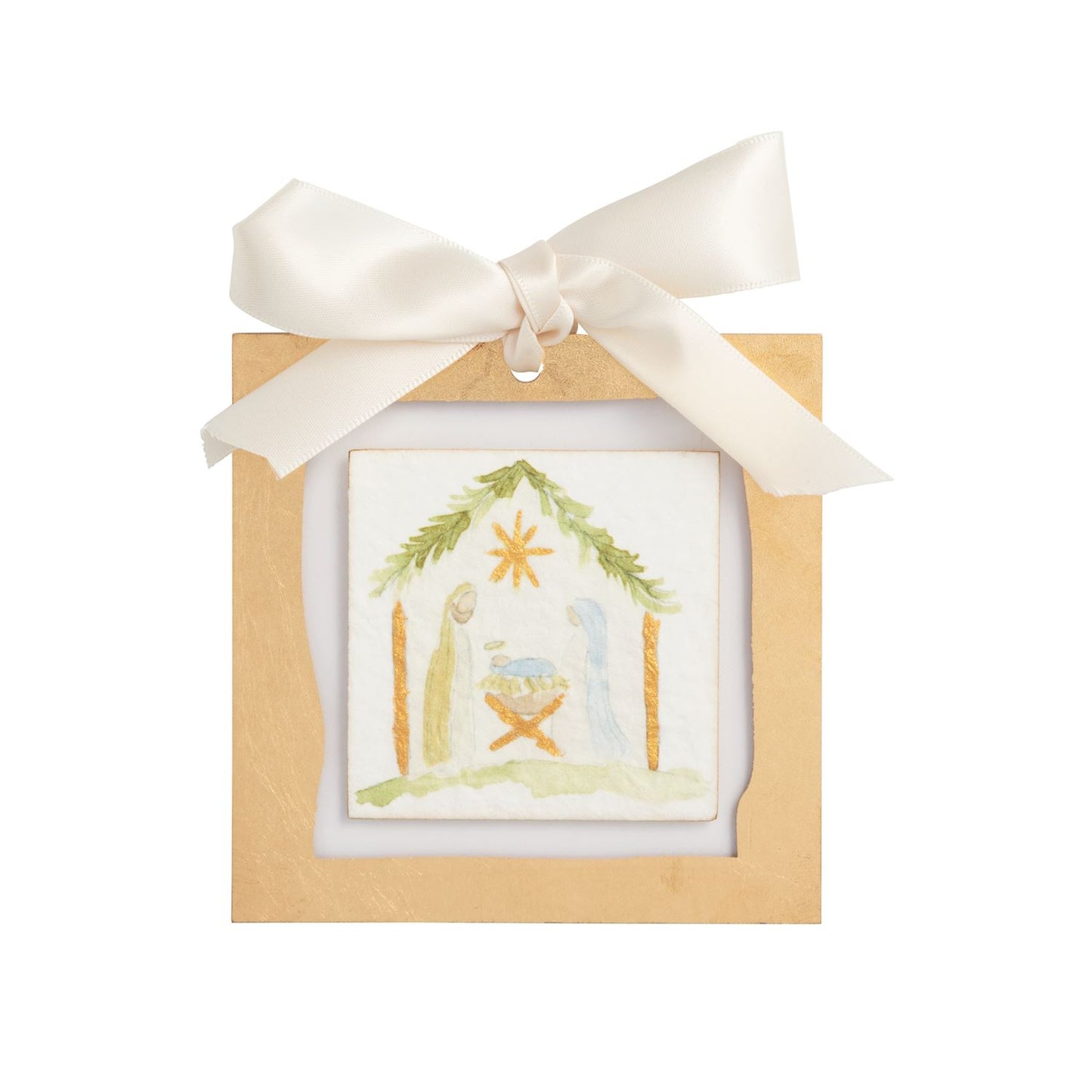 Nativity Gold Painted Acrylic Ornament