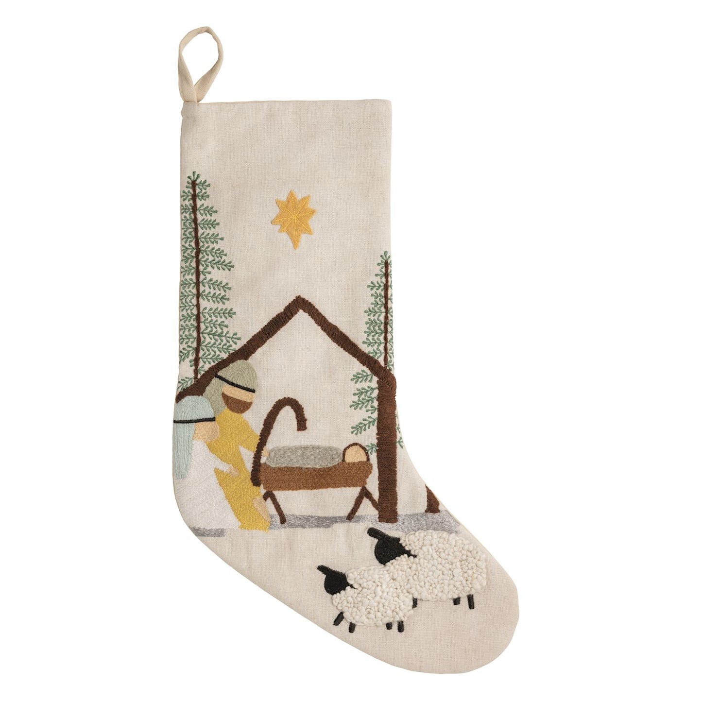 Manger Nativity Stocking