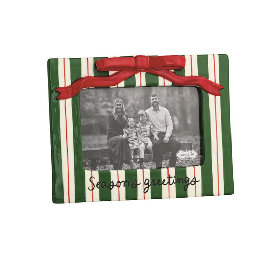 Stripe Christmas Bow Frame