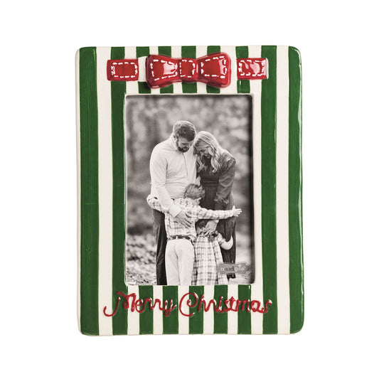 Green Stripe Bow Frame