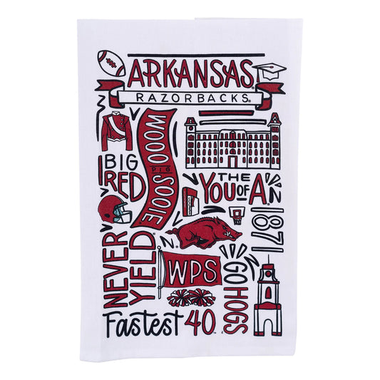 Arkansas Collage Tea Towel