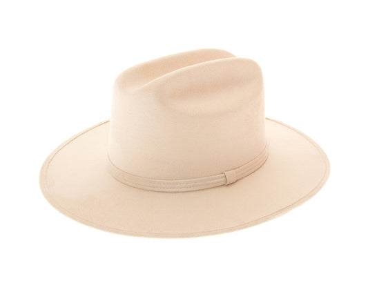 Flat Brim Western Rancher Hat Ivory