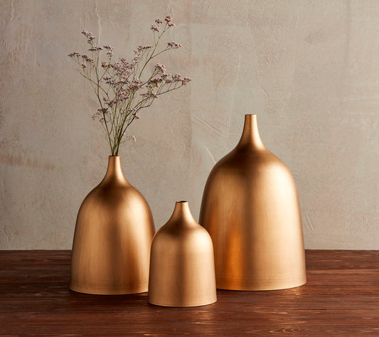 Nesting Brass Vase Set