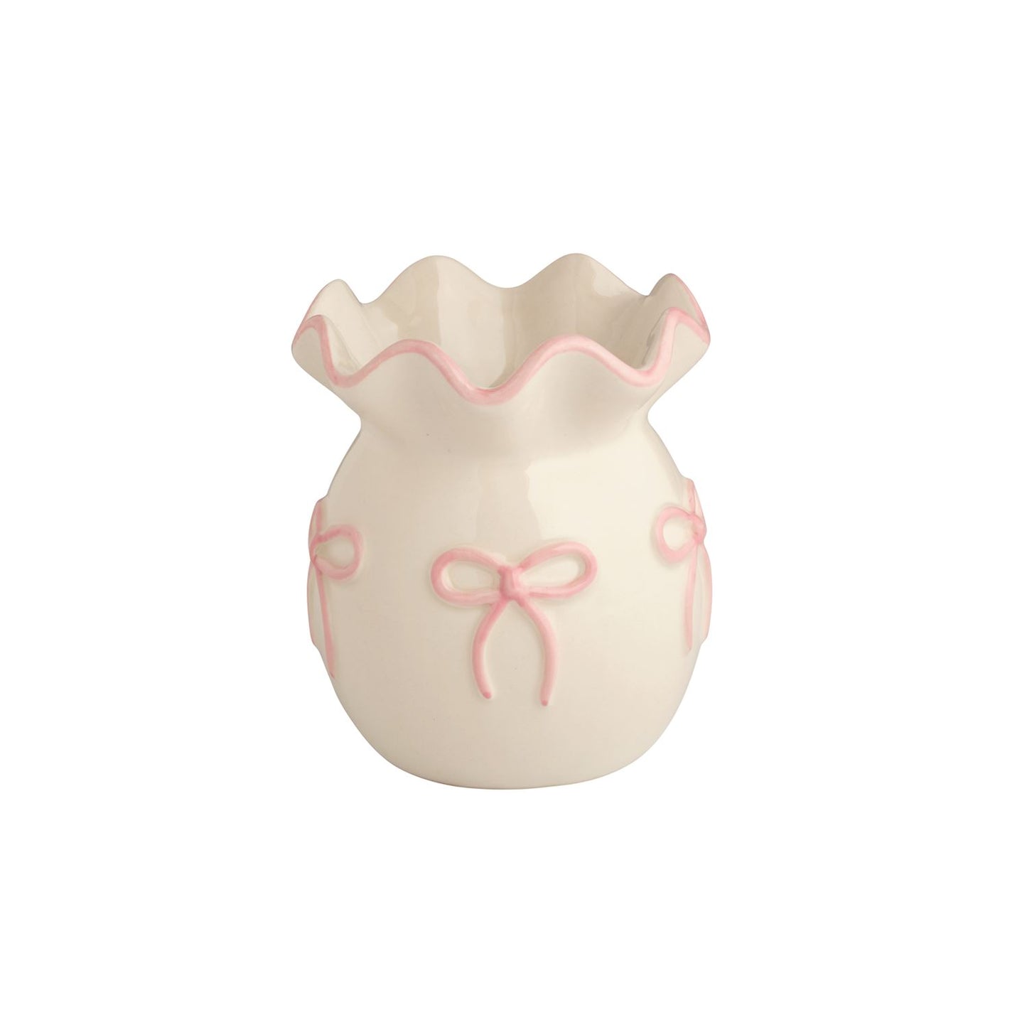Dainty Bow Ruffle Bud Vase