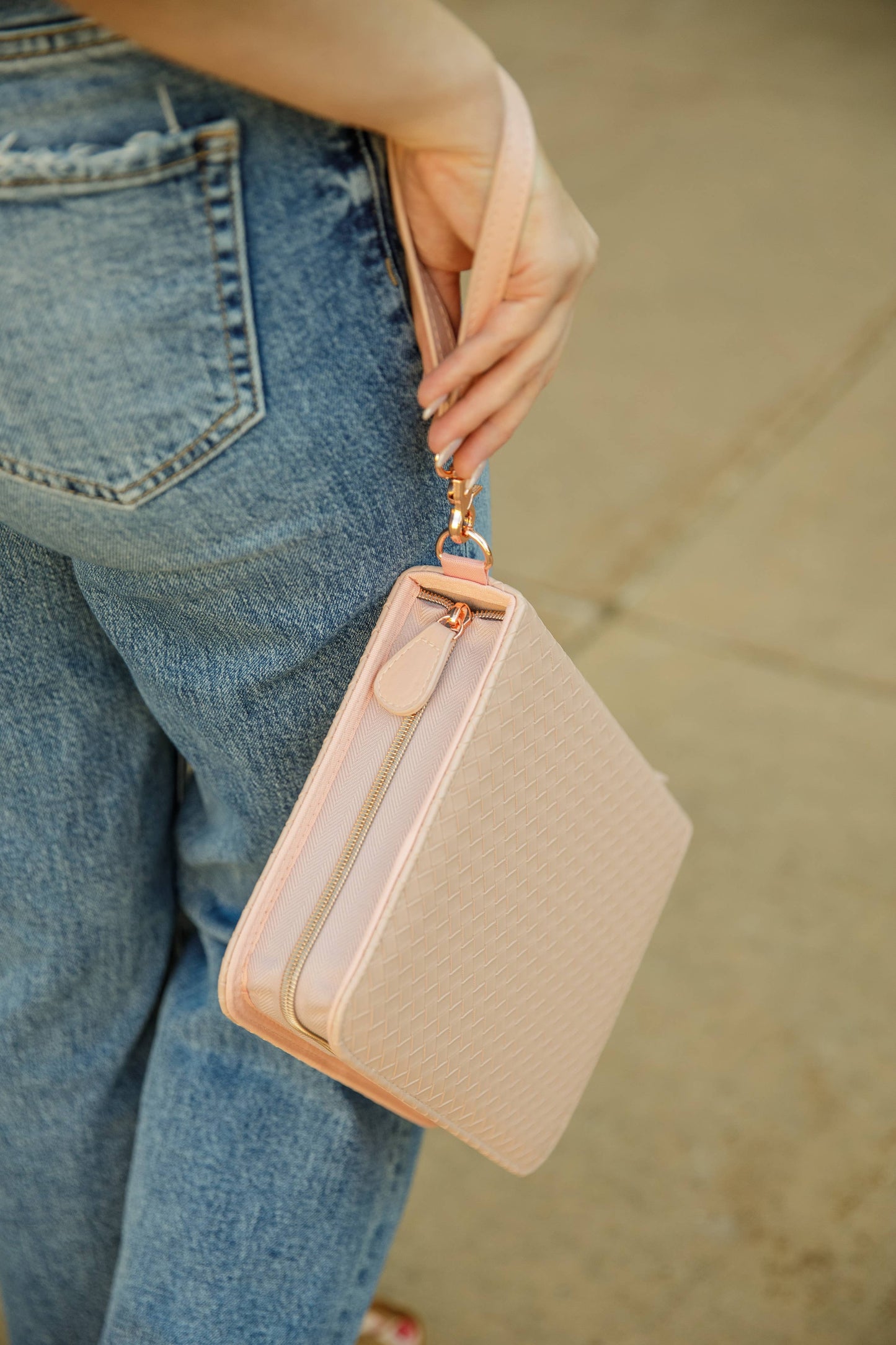 Bible Cover, Weave Bible Case, Crossbody BLUSH