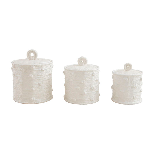 Woven Stoneware Canister Set