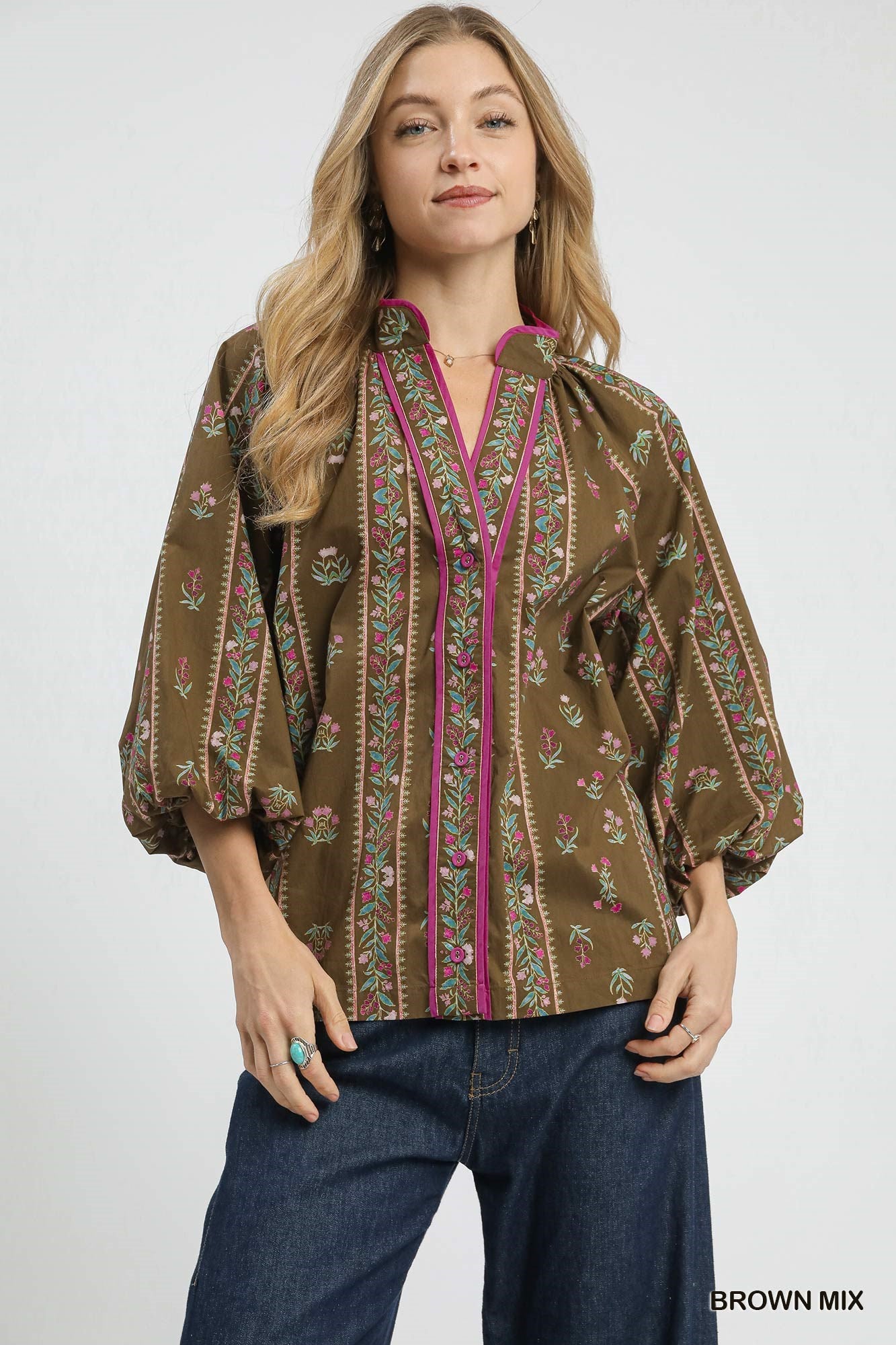 Mix Floral Boho Blouse