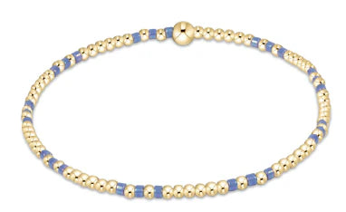 Hope Joy Pattern 2mm Bead Bracelet - Bright Blue