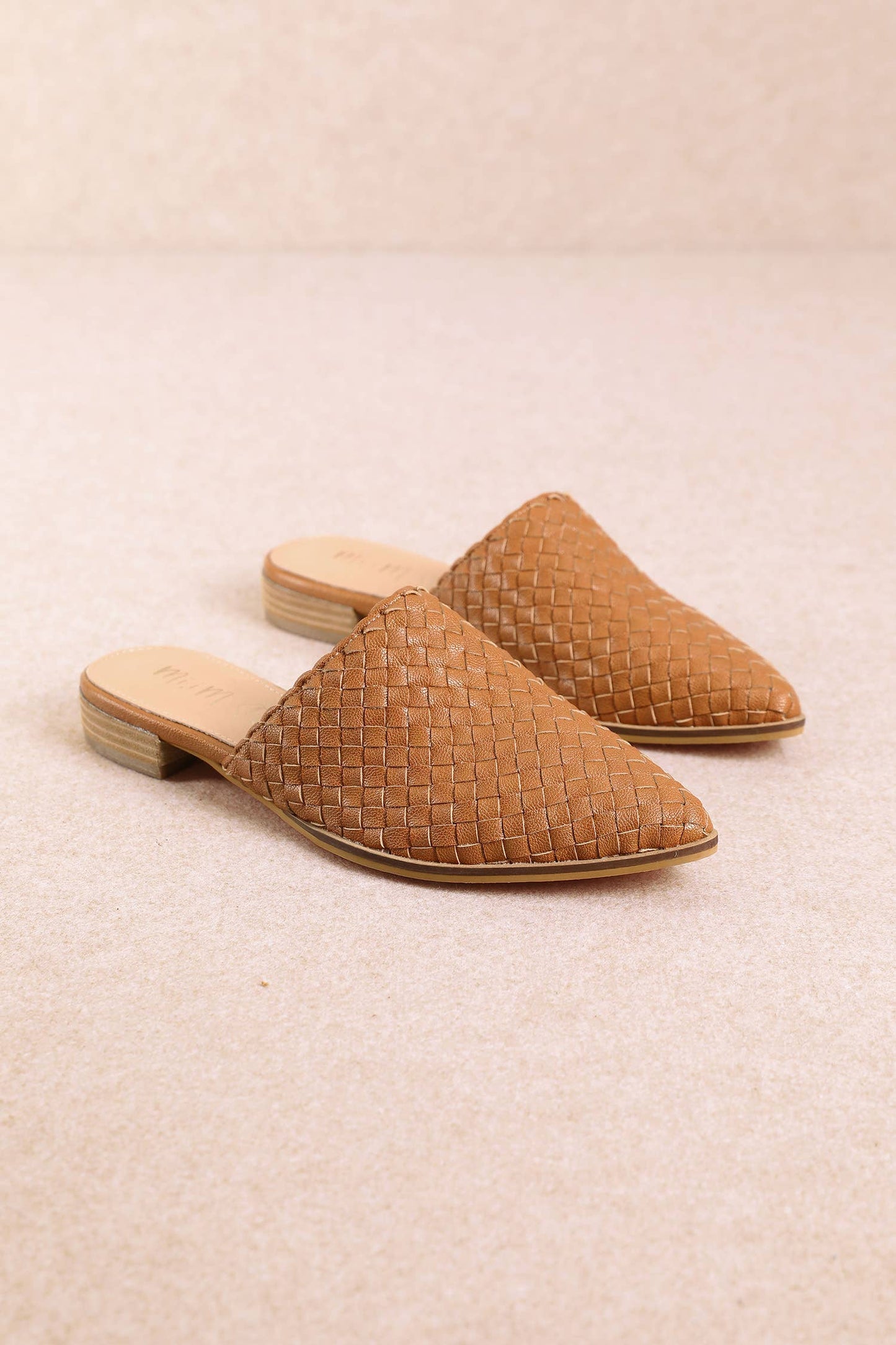 Woven Mule in Cognac