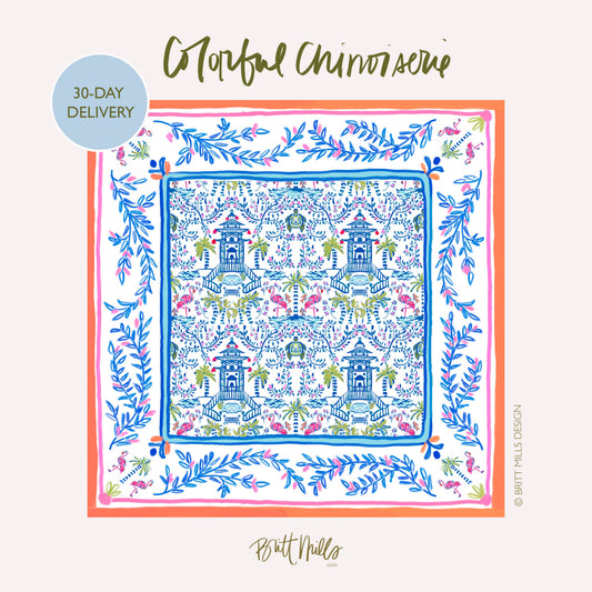 Britt Mills Mahjong Mats (Non-Neoprene): Colorful Chinoiserie