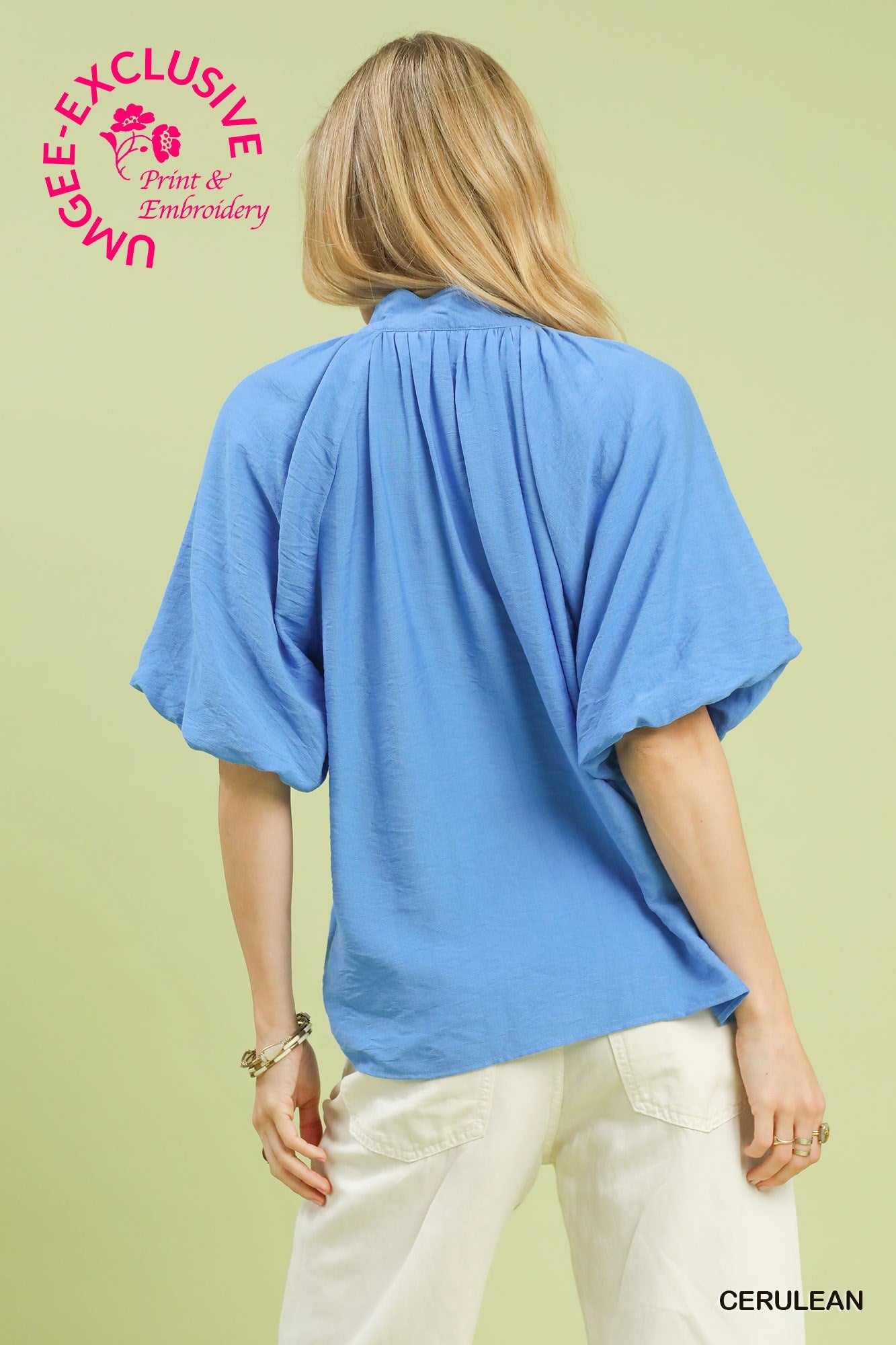 Cerulean Embroidered Boho Top