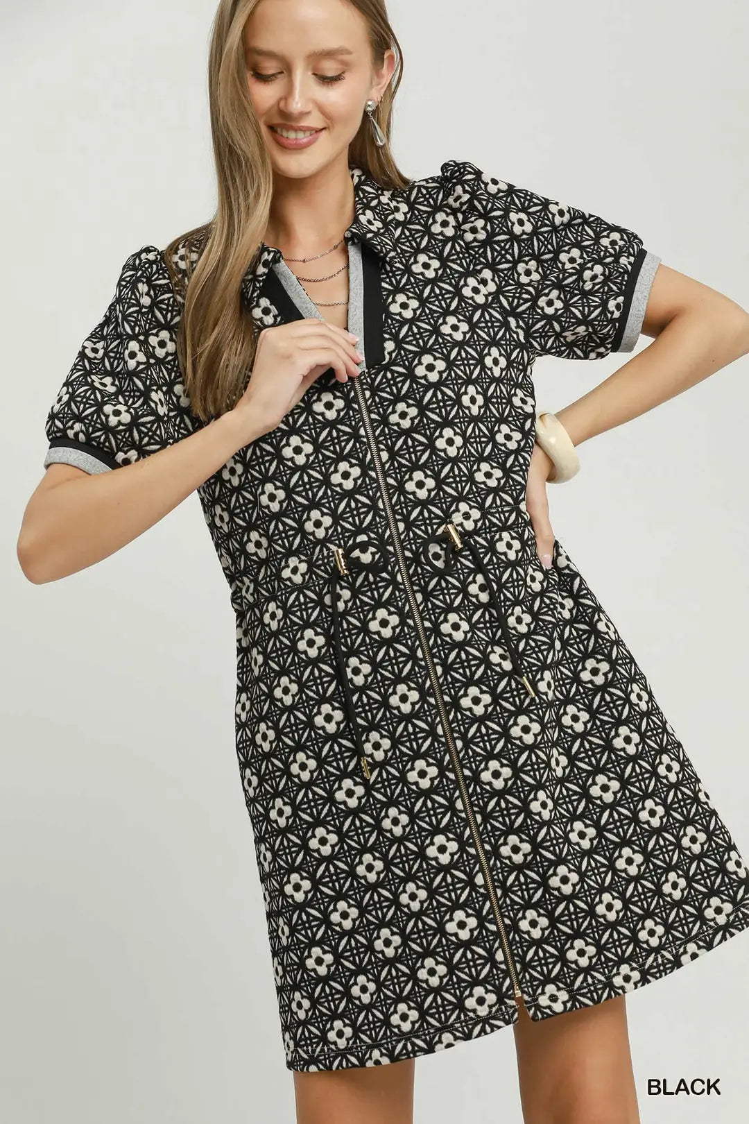 Floral Short Sleeve Mini Dress