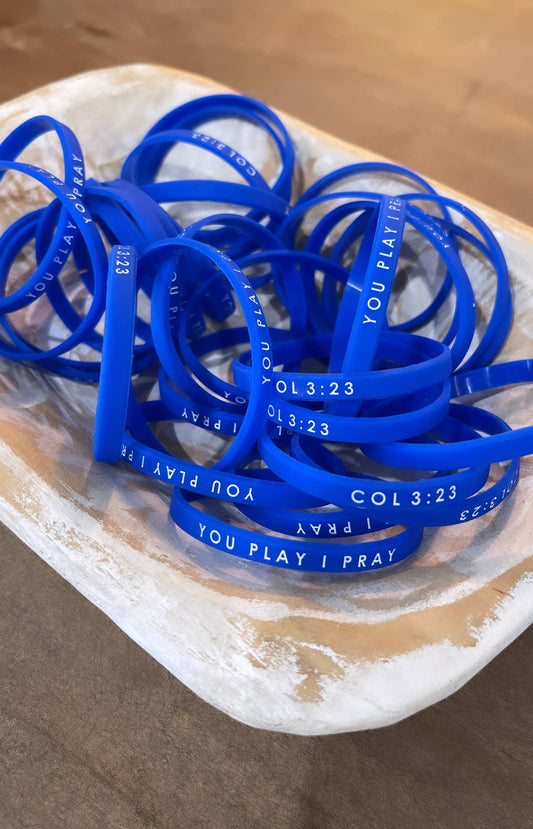  Team Spirit Bracelets You Play I Pray Blue